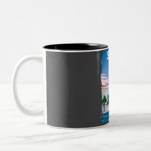 Split Croatia Vintag Minimale Retro Travel Poster Zweifarbige Tasse
