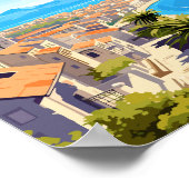 Split Croatia Vintage Reise Illustration Poster (Ecke)