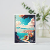 Split Croatia Vintage Reise Illustration Postkarte (Stehend Vorderseite)