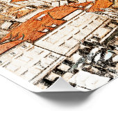 Split Croatia Vintage Reise Zeichnend Poster (Ecke)