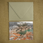 Split Croatia Vintage Reise Zeichnend Postkarte<br><div class="desc">Schönes Vintage Reisebild des touristischen Reiseziels Split in Kroatien. Tolle Souvenir und Geschenkidee.</div>