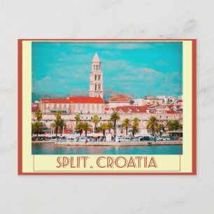 Split Croatia Vintage Travel Poster Postkarte
