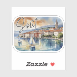 Split Croatia Wasserfarbe Aufkleber