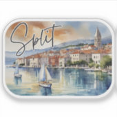 Split Croatia Wasserfarbe Aufkleber (Vorderseite)