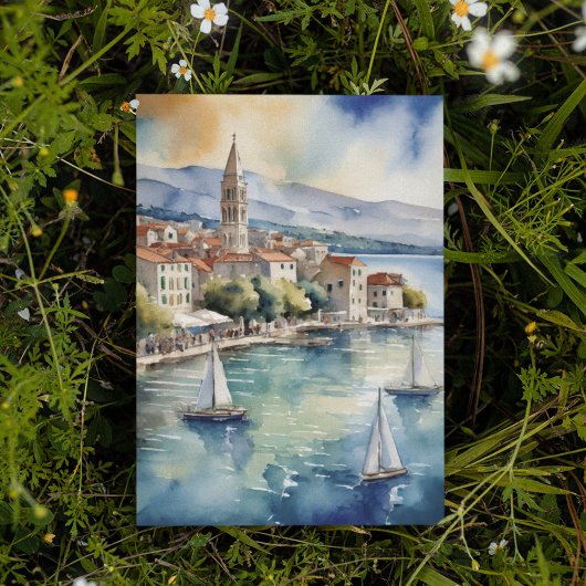 Split Croatia Wasserfarbe Einladung