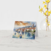 Split Croatia Wasserfarbe Karte (Gelbe Blume)