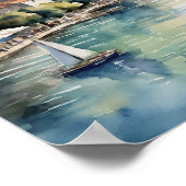 Split Croatia Wasserfarbe Poster (Ecke)