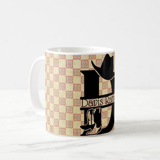Split 'D' Cowboy Monogram Kaffeetasse (Vorderseite Links)