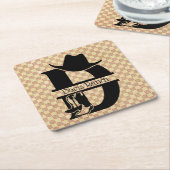 Split 'D' Cowboy Monogram Rechteckiger Pappuntersetzer (angewinkelt)