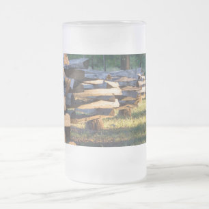 Split Eisenbahnzaun Mattierte Glasbierbläser Tasse