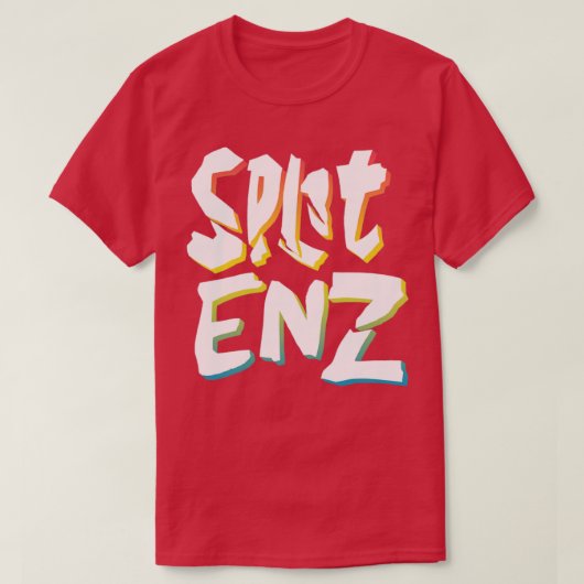 Split Enz Retro 80er Jahre Styled New Wave Design T-Shirt (Design vorne)