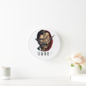 Split Face Mask Money Heist Runde Wanduhr (Zuhause)