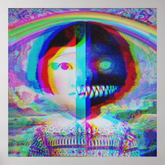 Split Face Nightmare Poster