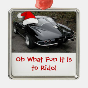 Split-Fenster der Weihnachtskorvette Ornament Aus Metall