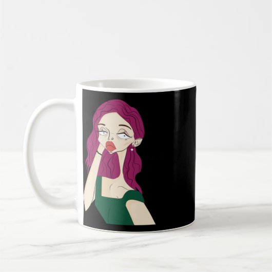 Split Girl Sticker Kaffeetasse (Links)
