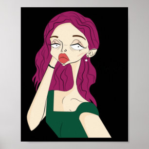 Split Girl Sticker Poster