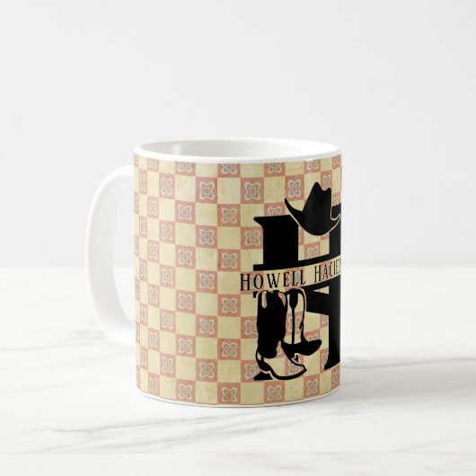 Split 'H' Cowboy Monogram Kaffeetasse (Vorderseite Links)