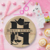 Split 'H' Cowboy Monogram Pappteller (Party)