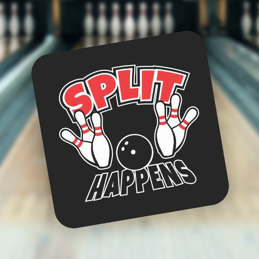 Split Happens Bowling Quadratischer Aufkleber