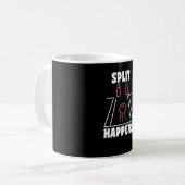 Split Happens Bowling Sarcasm Bowler Ball Skittles Kaffeetasse (Vorderseite Links)