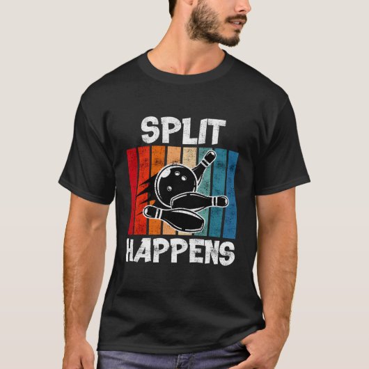 Split Happens Bowling Shirt Funny Bowling Ball Bow (Vorderseite)