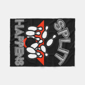 Split Happens Bowling Shirt Funny Spare Ball Team Fleecedecke (Vorderseite (Horizontal))