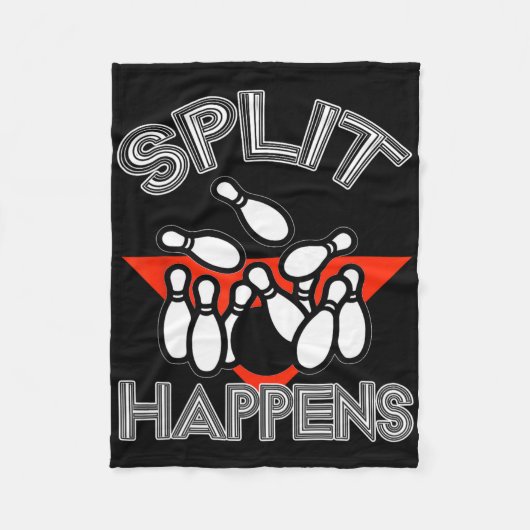 Split Happens Bowling Shirt Funny Spare Ball Team Fleecedecke (Vorderseite)