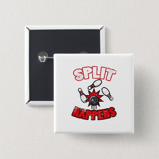 Split Happens drucken Funny Bowling für Bowlers Button (Vorne & Hinten)