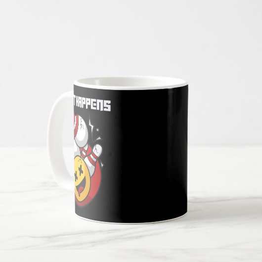 Split Happens Funny Bowling Bowler Kaffeetasse (Vorderseite Links)