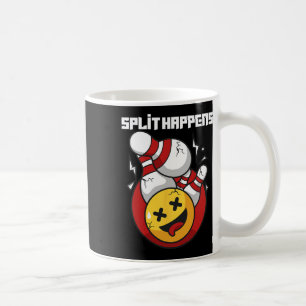 Split Happens Funny Bowling Bowler Kaffeetasse