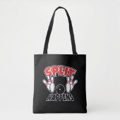 Split Happens Funny Bowling Fan Tote Tag Tasche (Vorderseite)