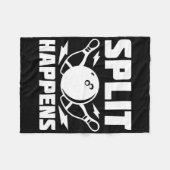 Split Happens Funny Bowling Joke Fleecedecke (Vorderseite (Horizontal))