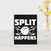 Split Happens Funny Bowling Joke Karte (Gelbe Blume)
