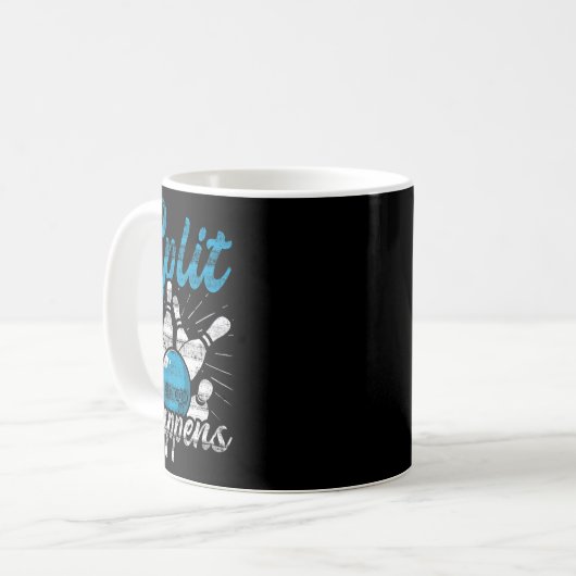 Split Happens Funny Bowling Kaffeetasse (Vorderseite Links)
