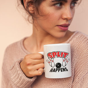 Split Happens Funny Bowling Kaffeetasse