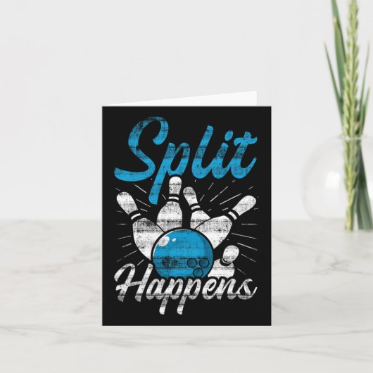Split Happens Funny Bowling Karte (Vorderseite)