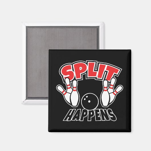 Split Happens Funny Bowling Magnet (Vorderseite/Rückseite)