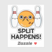 Split Happens Funny Bowling Pun Aufkleber (Blatt)