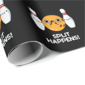 Split Happens Funny Bowling Pun Dark BG Geschenkpapier (Rolleneckpunkt)