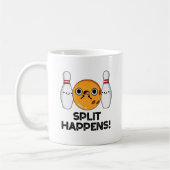 Split Happens Funny Bowling Pun Kaffeetasse (Links)