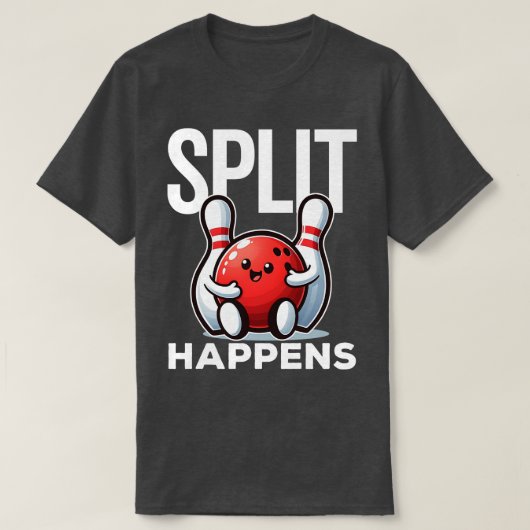 Split Happens Funny Bowling Sprichwort T-Shirt (Design vorne)