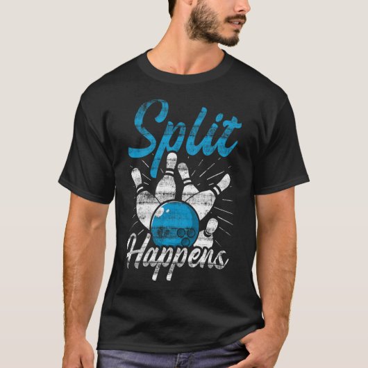 Split Happens Funny Bowling T-Shirt (Vorderseite)