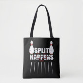 Split Happens Funny Bowling Team Bowler Button Tasche (Vorderseite)