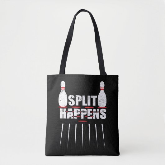 Split Happens Funny Bowling Team Bowler Button Tasche (Vorderseite)