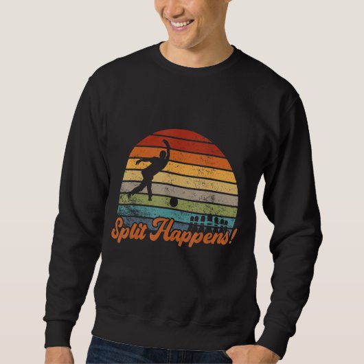 Split Happens Retro Bowling Sweatshirt (Vorderseite)
