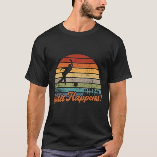 Split Happens Retro Bowling T-Shirt (Vorderseite)