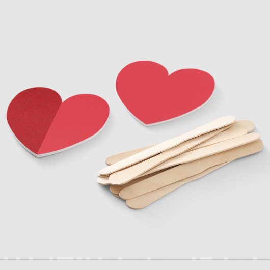 Split Heart Fan - Textured & Smooth Tomato Red Fächer (Non-assembled)