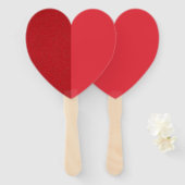 Split Heart Fan - Textured & Smooth Tomato Red Fächer (Vorne und Hinten)
