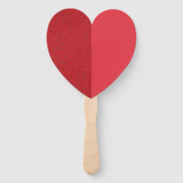 Split Heart Fan - Textured & Smooth Tomato Red Fächer
