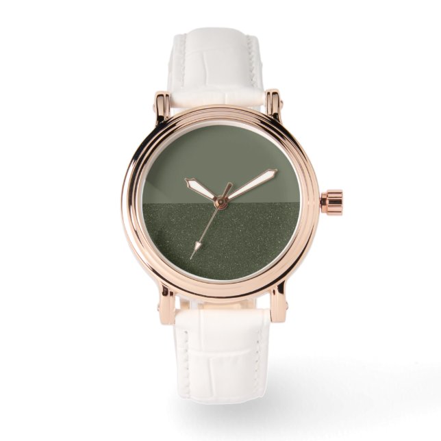 "Split-Horizon Moss Green Custom eWatch" Armbanduhr (Vorderseite)